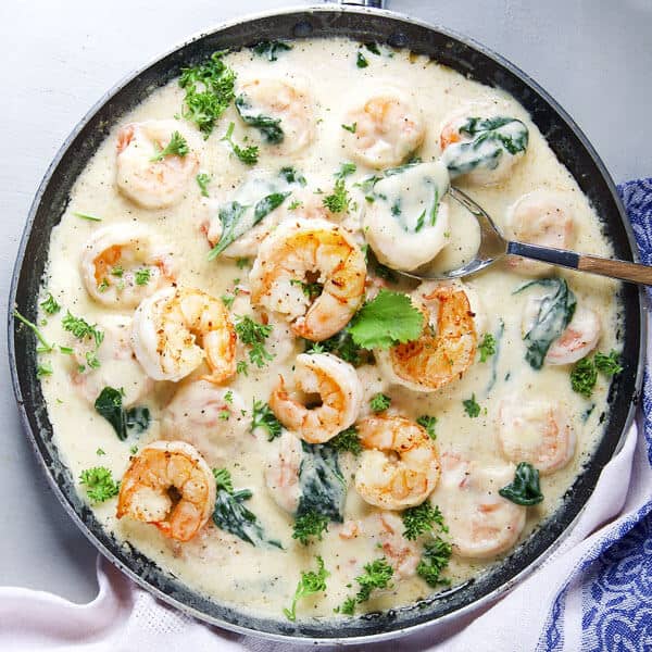 Keto coconut cream shrimp