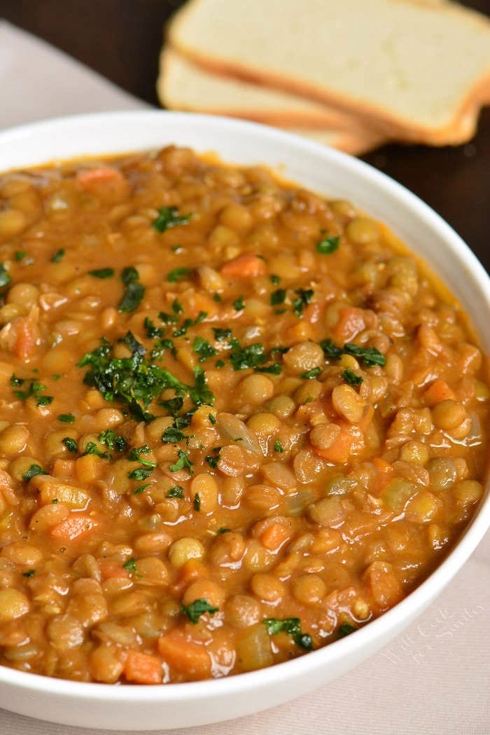 Lentils and soy soup