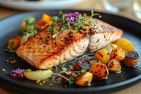 Salmon with creamy shiitake