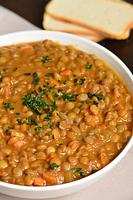 Lentils and soy soup